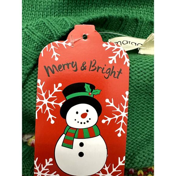 Margaux & Lexi Unicorn Sweater Ribbed Knit Snowflake Details Multicolor L14 NWT - Picture 7 of 9